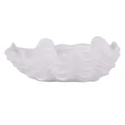 Splosh Palm Cove Large Polyresin Clam Shell Bowl Home Decor 28.5x34cm White