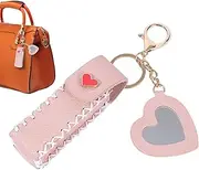 [Generic] Lip Balm Holder Keychain Chapstick Holder Keychain Lip Balm Keyring Lip Balm Holder Portable Leather Chapstick Holder Lipstick Waterproof Lipstick Holder Lipstick Pouch for Lip Balms Lip Gloss