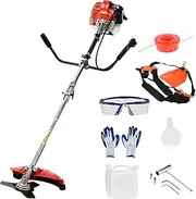 JENPECH - Cordless Gas Powered Weed Trimmer 2 in 1 Rope 52cc 2 Cycle with Non-Slip Handle, Garden Brush Cutter Garden Tools Lawn Tool