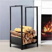 Firewood Holder，Firewood Rack Outdoor， Firewood Racks, Rustic Fireplace Log Storage Rack Stacker Holder, Metal Firewood Holder Logs Stand
