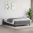 vidaXL Box Spring Bed with Mattress Dark Grey 137x190 cm Fabric HEE