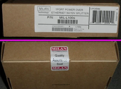 MiLAN EmPowered 1 Port Power Over Ethernet PoE Splitter 5V/12V MIL-L100S
