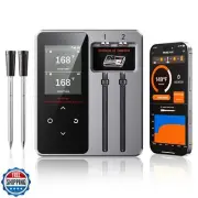 Newise Wireless Bluetooth Meat Thermometer with 2 Probes and App Control, Fat