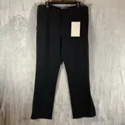 Roland Mouret Womens Pants 16 Holway Trousers Crepe Black Split Leg Hem NWT