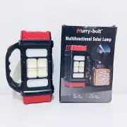 Hurry Bolt Solar/USB Rechargeable Powerful Hand Lamp Work Light, 20cm NEW Red