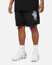 [ED HARDY] Ed Hardy Tribal Dragon Shorts Black - Size M M Black