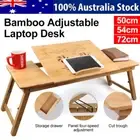 AUBamboo Adjustable Laptop Desk Breakfast Serving Bed Tray W/ Tilting Top Drawer