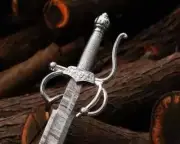 Handmade Damascus Steel Viking Sword Battle Ready Sword With Leather Sheath