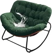 Waterproof Papasan Chair Cushion, Thicken Wicker Egg Chair Cushion, Comfy Patio Rocking Egg Chair Cushion Replacement for Porch Backyard Balcony(Dark Green)
