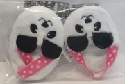 My Life As Black & White Fuzzy Panda Platform Slippers for 18" Dolls