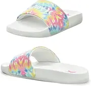 [Hurley] Naia Kids Slide Sandals - Comfort Slip On Summer Slide for Unisex - Slippers EVA Footbed for Outdoor Beach Pool Shower