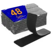 48 Sets 1 x 4 inch Adhesive Hook and Loop Fastener Strips, Heavy Duty, Strong...