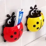 LADYBUG TOOTHBRUSH HOLDER POWERFUL SUCTION CUP TOOTHPASTE