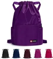 Waterproof Drawstring Gym Backpack Bag for Men & Women, 1 A07-dark Purple