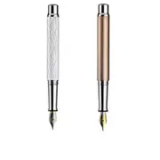 Otto Hutt D4 Plat-Plated Fountain Pen - White Wave