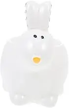 Amosfun 1Pc Exquisite White Ceramic Rabbit Figurine Egg Tray Adorable Porcelain Boiled Egg Stand for Home Kitchen Restaurant Egg Storage Plate Present