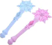 2Pcs Snowflake Fairy Wands for LED Light Up Party for Dress Up Birthday Celebrations Stage Performances and Cosplay Activities