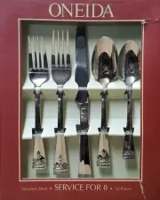 ONEIDA ACROPOLIS 50pc 18/0 Stainless Steel Service for 8 .