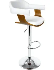 [Artiss] Leather Kitchen Bar Stool in White