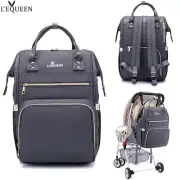 Grey Diaper Bag Maternity Nappy Backpack Nursing Travel Backpack Mommy Pouch Bag