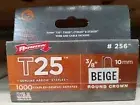 ARROW STAPLES WIRE TACKERS T25 3/8" BEIGE IN COLOR - 5 BOXES OF 1000 - 256BE