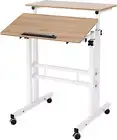 Mobile Standing Desk Stand up Desk Rolling Desk, Stand Sit Desk Mobile Computer