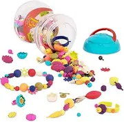 B. Pop-Arty Snap-Together Jewelry Fashion Kit. Fun to Make and Wear. Comes with Idea Booklet, 300 Multicolored Pieces, and Quirky Storage Jar. for Ages 4 - 10 Years
