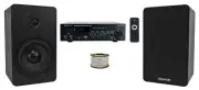 Rockville BLUAMP 90 Bluetooth Home Audio Receiver Amp+(2) 5.25" Black Speakers