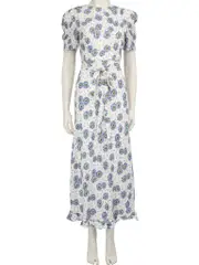 White Floral Print Maxi Dress