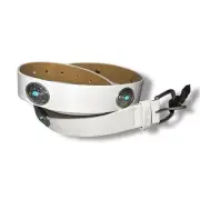 Levi's Women's Western Turquoise Concho Embellished Belt, Bone Large