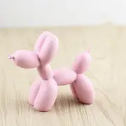 Addzoe Resin Balloon Dog Sculpture,Creative Cute Animal Crafts Figurine Shaped Statue Art Sculpture Modern Desktop Ornament Decoration for Home Bedroom Living Room & Office Decor (Pink)