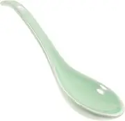 PEPLAYTAL Large Ceramic Soup Spoon Tableware Spoon for Home Restaurant Use with Long Handle for Easy Serving for Soups Desserts Porridge
