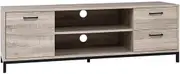 Artiss TV Unit Cabinet Entertainment Units, Wood Metal Stand Table Cabinets Storage Shelf Organiser Cupboard Home Living Room Bedroom Furniture, with 3 Drawer and Cable Management Holes Oak