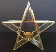 Art Van Glass STAR TEA LIGHT Holder 6.5” X 7”