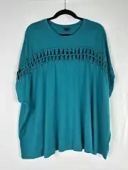 Torrid Sleeveless Top Womens Plus Size 3X Blue Front Cutout Detail New