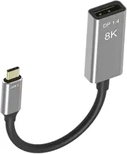 Portable USB C to DisplayPort 1.4 Cable 20cm, 8K@60Hz/ 4K@144Hz Adapter for Mac/for PC/for Android