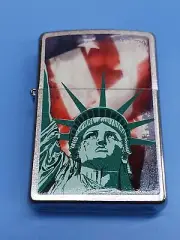 Zippo 28282 Statue of Liberty Lighter Brushed Chrome