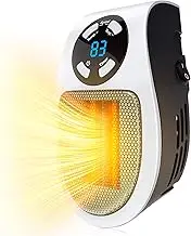 Portable Space Heater - Electric Fan Heater, 2 Speeds Mini Heater Smart Plug Adjustable Thermostat, 12 Timers and Precise LED Display, Energy-saving Small Heating for Home Office Dorm Room