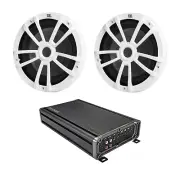 Infinity 10" 600W Marine Subwoofer (White, Pair), 1200W Mono Amplifier