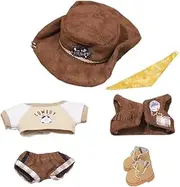 niannyyhouse 10cm 20cm Plush Doll Clothes Hat T-Shirt Pants Scarf Vest Shoes Denim Outfit Doll Dressup (10cm)