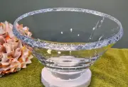 Crate and Barrel Windsor Crystal Bowl Rim Carved (Beautiful!) w/Box