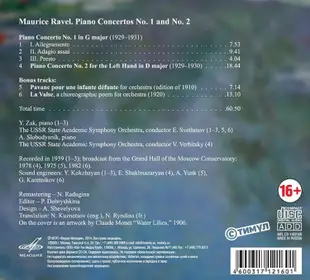 MAURICE RAVEL Piano Conertos No. 1 and No. 2 / MAURICE RAVEL / Evgeny Svetlanov / Vladimir Verbitsky