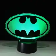 Cartoon 3D Acrylic Batman LED Lamp hero illusion USB Table Light
