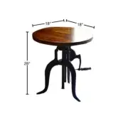 Carolina Cottage End Table 19" H X 18" W, Adjustable Height Chestnut + Black