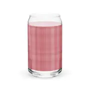 Coral Plaid Can-shaped glass