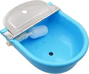 MINYULUA Automatic Waterer Bowl Large Horse Waterer with Float Valve and Drain Plug Automatic Water Feeder Dispenser Bowl for Sheep Dog Horse Cow Pig Plastic (Light Blue)