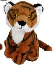 Multipet Pet Eco Safari Tiger Buddies 8" Snuggles Comfort Dog Toy Squeaker NEW