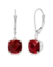 MaxColor 10K 4.50 ct. tw. Lab-Grown Ruby Earrings