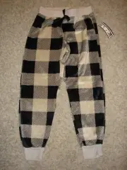 New Weekending Lounge junior's (L) large plush sleep jogger pants plaid pjs