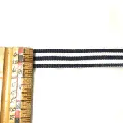 Stripe Braid Trim Athletic Ribbon Trim Offray 5/8" White Black 5 yds USA AR50